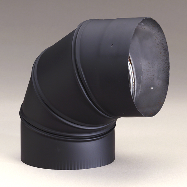 Heat-Fab 6" Elbow: 90-degree Adjustable Black Stovepipe